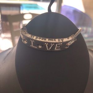 Brighton All You Need Is Love Bracelet With Swarovski Crystals. Worn With Love